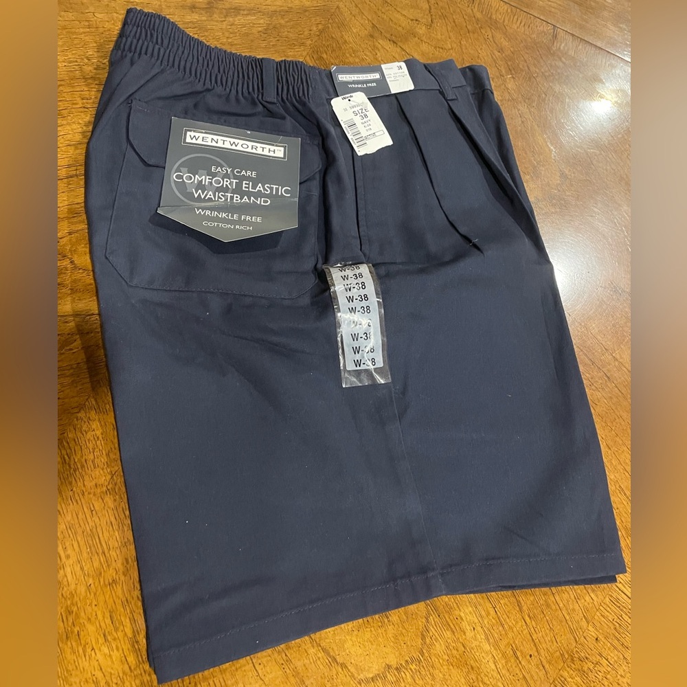 Men's Navy Comfort Elastic Waistband Shorts